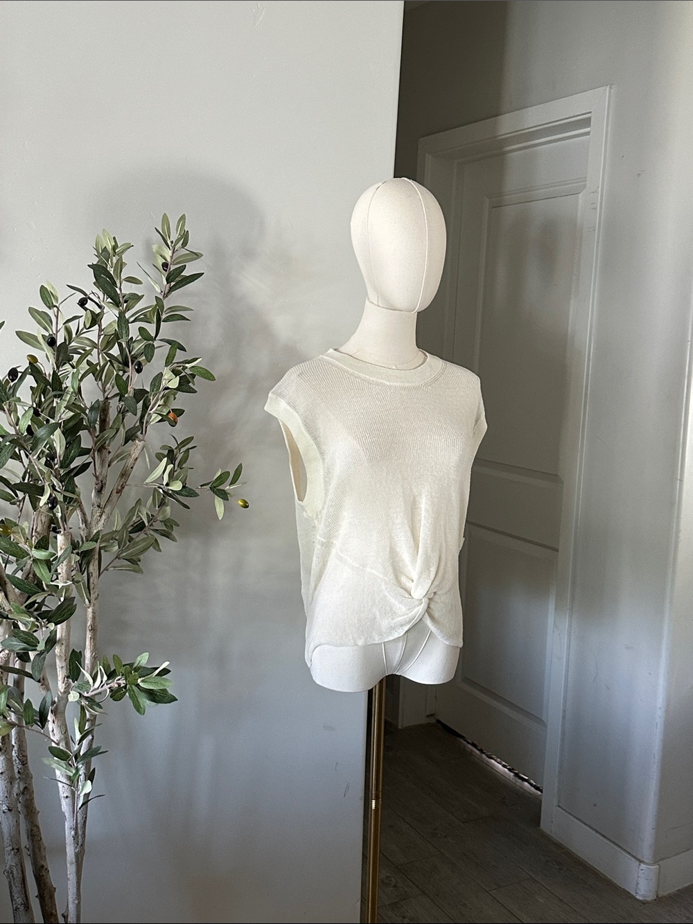 Veronica Beard Kellen Ivory Linen Blend Tank New! - Picture 9 of 14